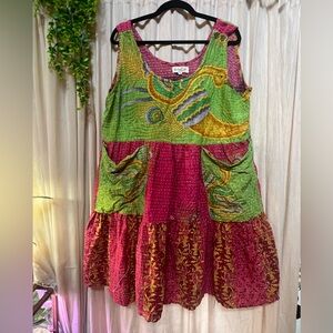 Colorful Patchwork Sleeveless Dress